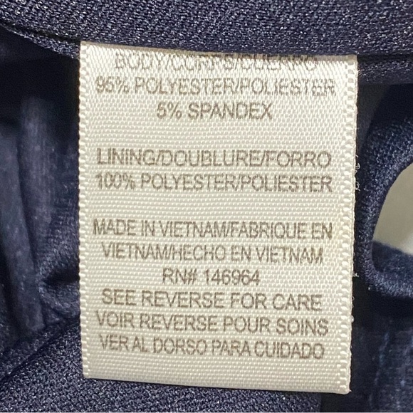 Donna Ricco Tropical Floral Cupcake Hem Scuba Sheath Dress Navy Size 10 - Picture 7 of 9